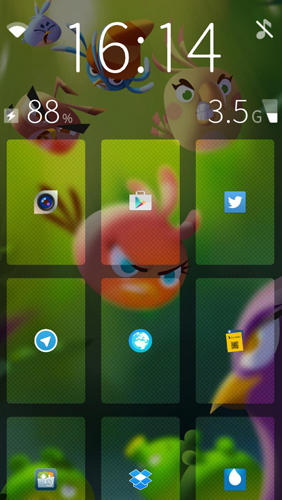 Les captures d'écran du programme Angry birds Stella: Launcher pour le portable ou la tablette Android.