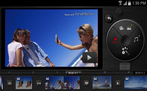 Screenshots des Programms KineMaster: Video Editor für Android-Smartphones oder Tablets.