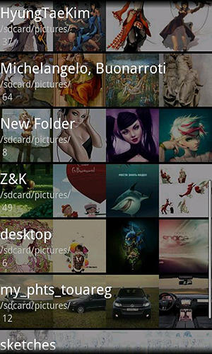 Capturas de pantalla del programa Vertical gallery para teléfono o tableta Android.
