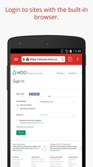 Screenshots of LastPass: Password Manager program for Android phone or tablet.