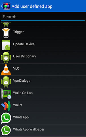 Screenshots des Programms LED blinker für Android-Smartphones oder Tablets.