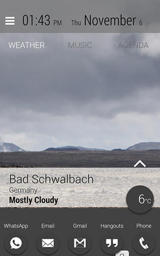 Screenshots des Programms Cold Launcher für Android-Smartphones oder Tablets.