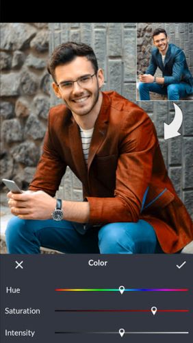 Les captures d'écran du programme LightX - Photo editor & photo effects pour le portable ou la tablette Android.