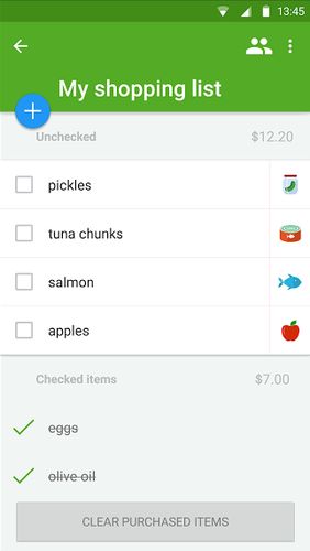 Laden Sie kostenlos Listonic: Grocery shopping list für Android Herunter. Programme für Smartphones und Tablets.