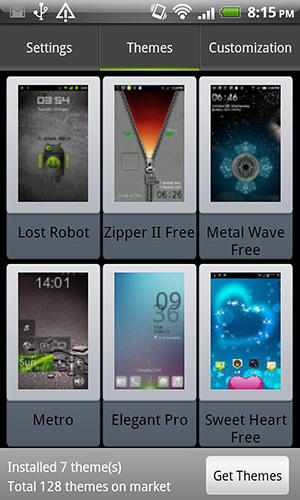 的Android手机或平板电脑Magic locker程序截图。