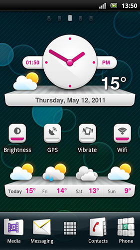 Screenshots des Programms Weather and clock widget für Android-Smartphones oder Tablets.