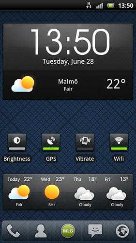Screenshots des Programms Onca clock widget für Android-Smartphones oder Tablets.