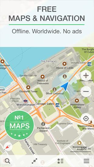 Laden Sie kostenlos Maps.Me: Offline mobile maps für Android Herunter. Programme für Smartphones und Tablets.