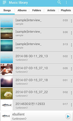 Screenshots des Programms Neutron: Music Player für Android-Smartphones oder Tablets.