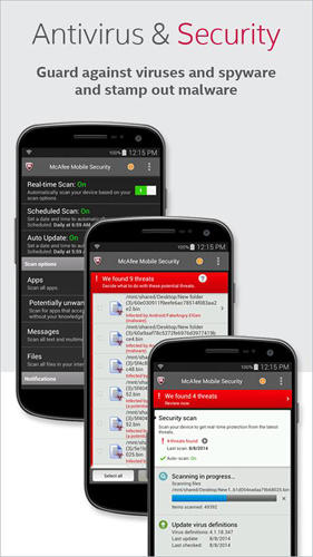 Baixar grátis McAfee: Mobile security para Android. Programas para celulares e tablets.