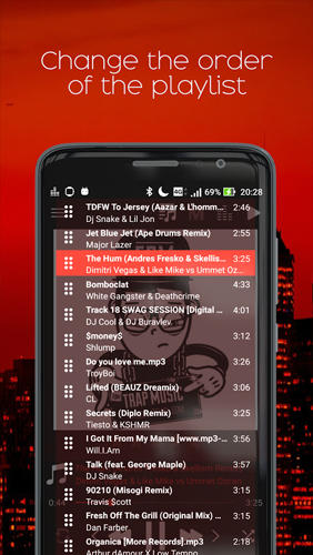 Screenshots des Programms Fizy für Android-Smartphones oder Tablets.