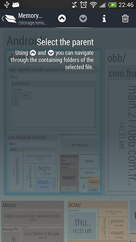 Screenshots des Programms Memory map für Android-Smartphones oder Tablets.