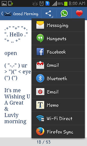 Screenshots des Programms Message me für Android-Smartphones oder Tablets.