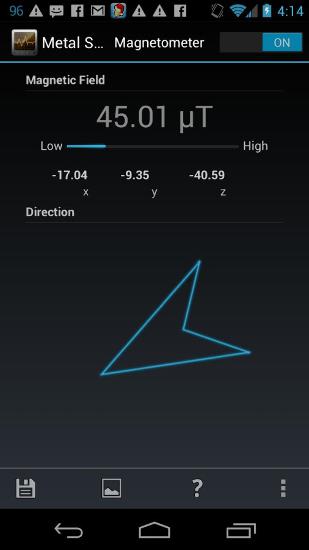 Screenshots des Programms Metal Sniffer für Android-Smartphones oder Tablets.