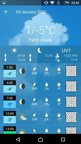 Aplicativo Precise Weather para Android, baixar grátis programas para celulares e tablets.