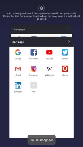 Aplicación Mint browser - Video download, fast, light, secure para Android, descargar gratis programas para tabletas y teléfonos.