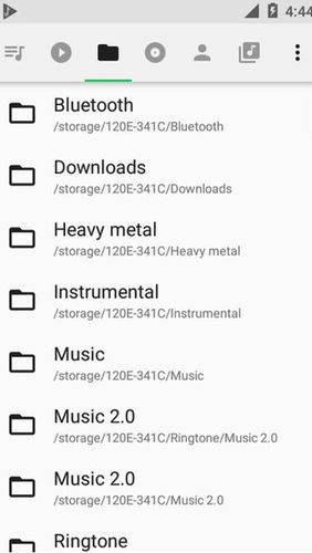 的Android手机或平板电脑Musicolet: Music player程序截图。