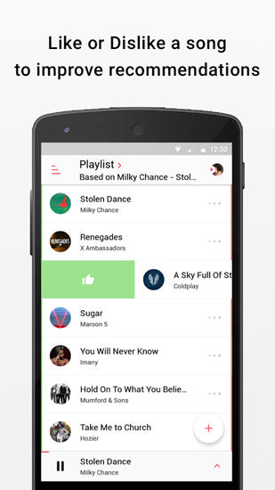 Musicsense: Music Streaming的Android应用，下载程序的手机和平板电脑是免费的。