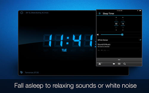 Screenshots of My alarm clock program for Android phone or tablet.