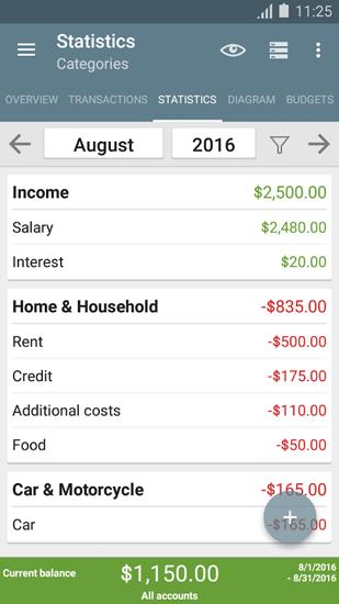 Aplicativo My Budget Book para Android, baixar grátis programas para celulares e tablets.