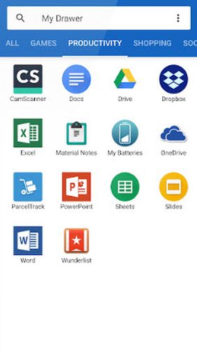 Télécharger gratuitement My drawer - Smart & organized place for your apps pour Android. Programmes sur les portables et les tablettes.