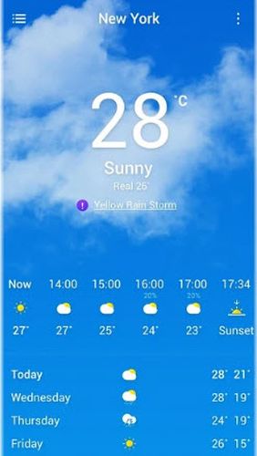 Laden Sie kostenlos Navbar weather - Local forecast on navigation bar für Android Herunter. Programme für Smartphones und Tablets.