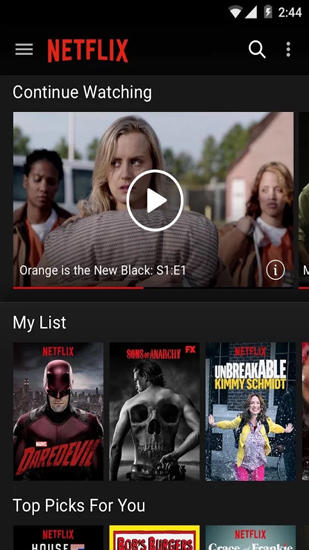 Netflix的Android应用，下载程序的手机和平板电脑是免费的。