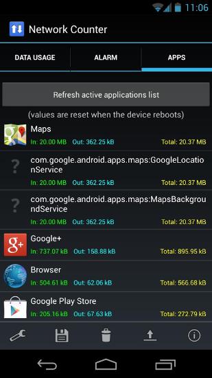 Aplicativo Network Counter para Android, baixar grátis programas para celulares e tablets.