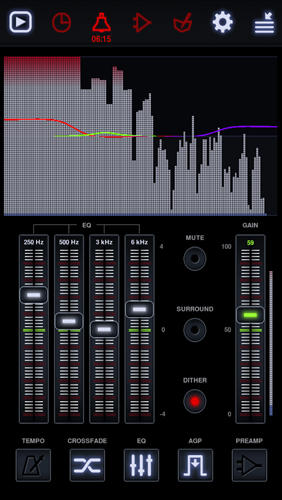 Capturas de tela do programa Neutron: Music Player em celular ou tablete Android.