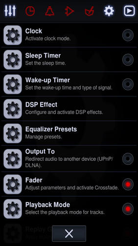 Les captures d'écran du programme Neutron: Music Player pour le portable ou la tablette Android.
