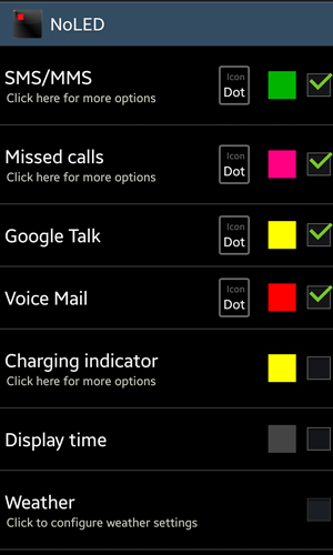 Скріншот програми No LED на Андроїд телефон або планшет.