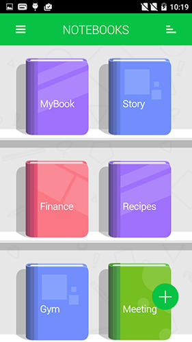 Les captures d'écran du programme Notebooks pro pour le portable ou la tablette Android.