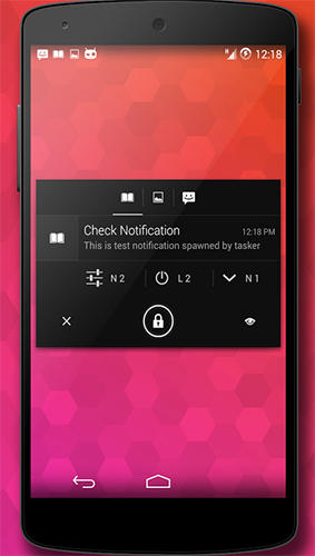 Screenshots of Notific program for Android phone or tablet.