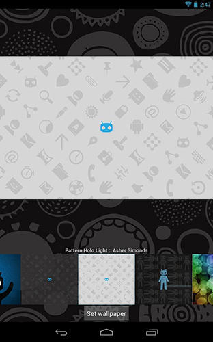 Screenshots of ROM wallpapers program for Android phone or tablet.