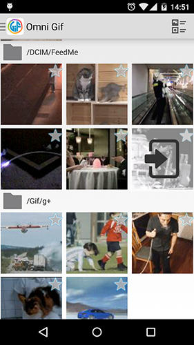 Screenshots des Programms Memoria photo gallery für Android-Smartphones oder Tablets.