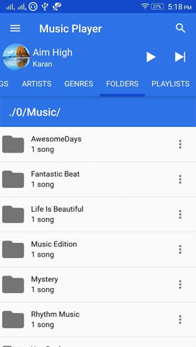 アンドロイド用のアプリOmni: Music Player 。タブレットや携帯電話用のプログラムを無料でダウンロード。