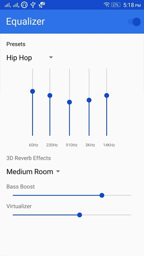 Capturas de pantalla del programa Omni: Music Player para teléfono o tableta Android.