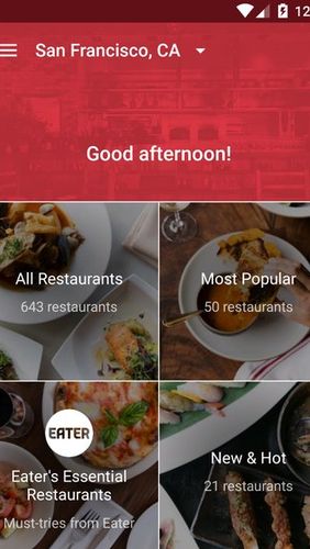 Безкоштовно скачати OpenTable: Restaurants near me на Андроїд. Програми на телефони та планшети.