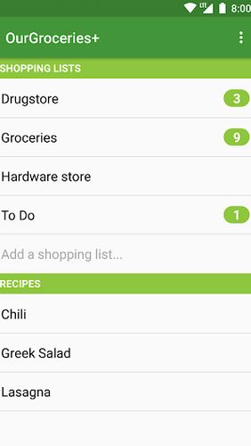 Laden Sie kostenlos Our Groceries: Shopping list für Android Herunter. Programme für Smartphones und Tablets.