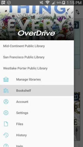 Aplicativo OverDrive para Android, baixar grátis programas para celulares e tablets.