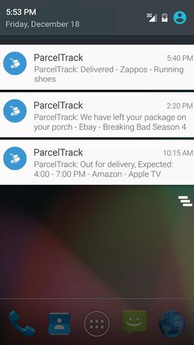 Descargar gratis ParcelTrack - Package tracker for Fedex, UPS, USPS para Android. Programas para teléfonos y tabletas.