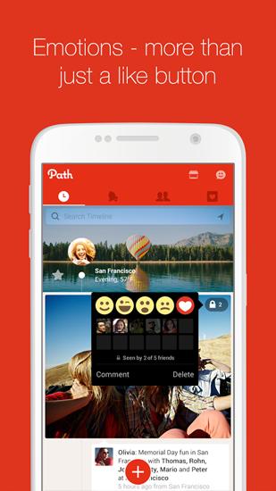 Aplicativo Path para Android, baixar grátis programas para celulares e tablets.