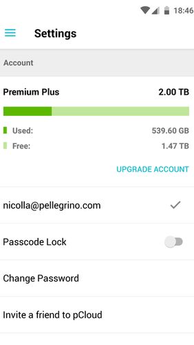 Screenshots of pCloud: Free cloud storage program for Android phone or tablet.