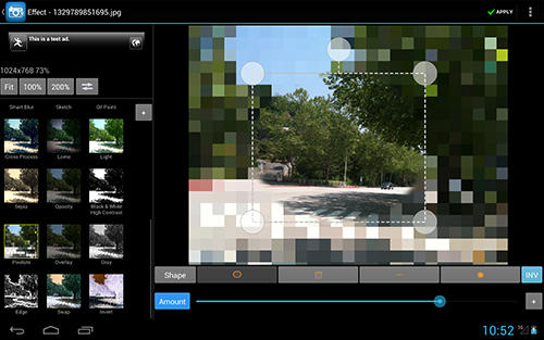 Screenshots des Programms Just snow – Photo effects für Android-Smartphones oder Tablets.