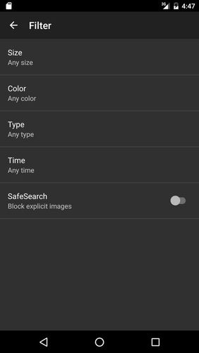 Capturas de pantalla del programa PictPicks - Image search para teléfono o tableta Android.