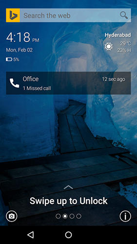 Screenshots of Picturesque lock screen program for Android phone or tablet.