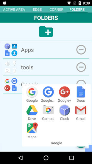 Les captures d'écran du programme Pie Control pour le portable ou la tablette Android.