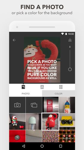 Capturas de tela do programa PicsPlay: Photo Editor em celular ou tablete Android.