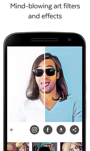Screenshots des Programms Sweet camera - Selfie filters, beauty camera für Android-Smartphones oder Tablets.