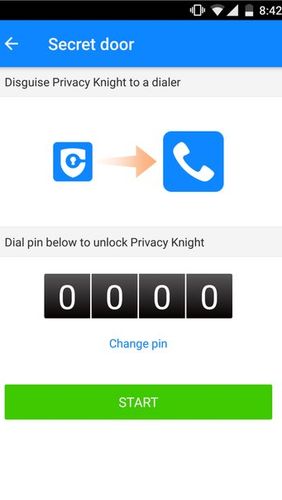 アンドロイドの携帯電話やタブレット用のプログラムPrivacy knight - Privacy applock, vault, hide apps のスクリーンショット。